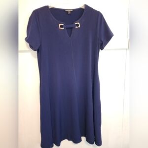 Preowned Nina Leonard size small blue knit‎ dress
